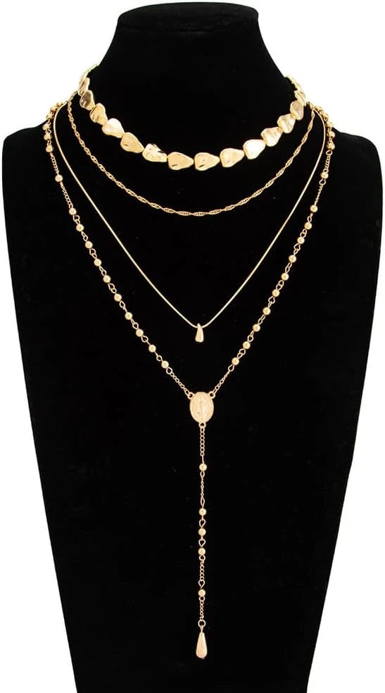 Gold Layered Geometric Necklace