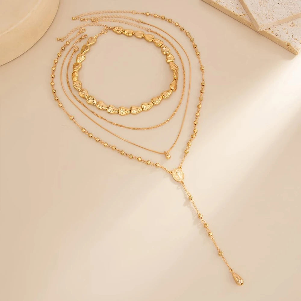 Gold Layered Geometric Necklace