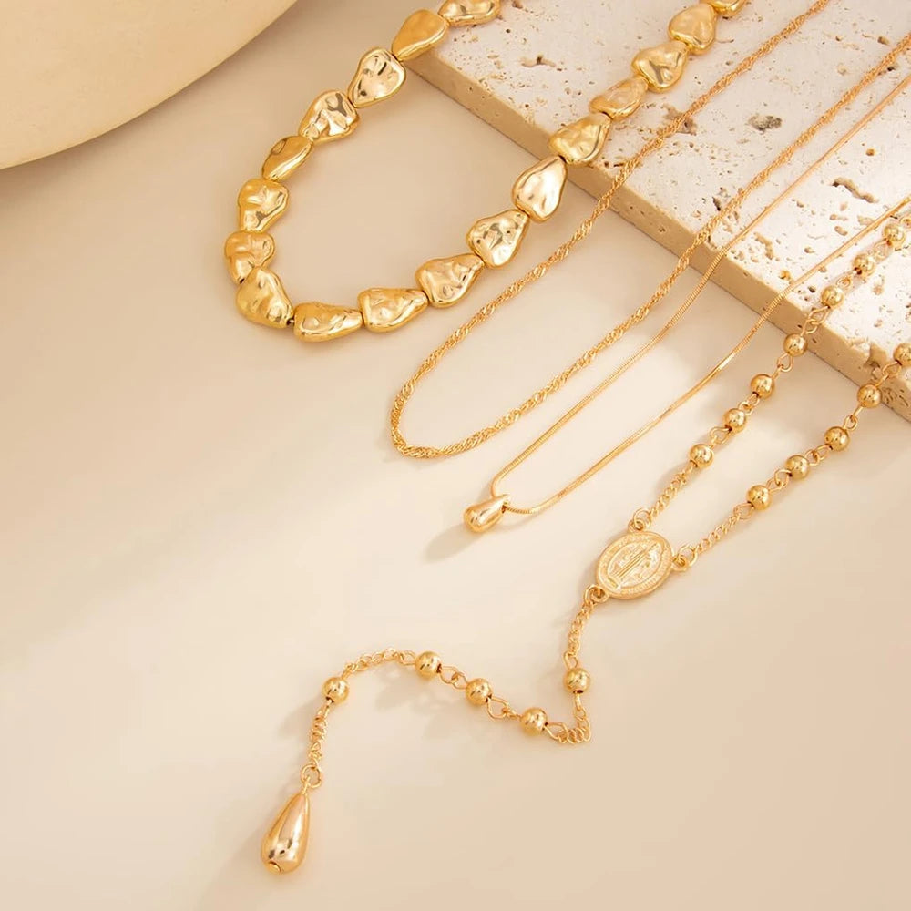 Gold Layered Geometric Necklace