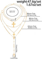 Layered Cross Necklace Set