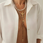Layered Cross Necklace Set