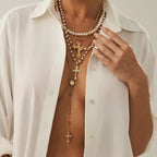 Layered Cross Necklace Set
