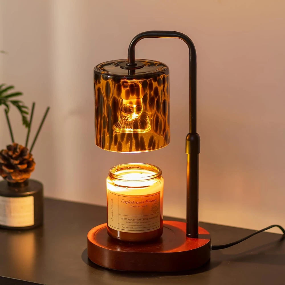 Tortoise Shell Glass Candle Warmer Lamp
