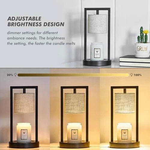 Linen Shade Candle Warmer Lamp