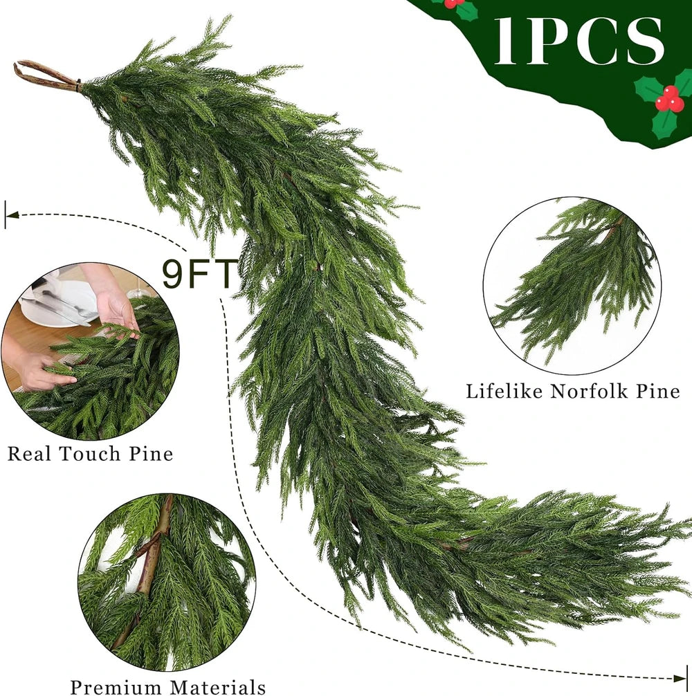 Lifelike Norfolk Pine Garland