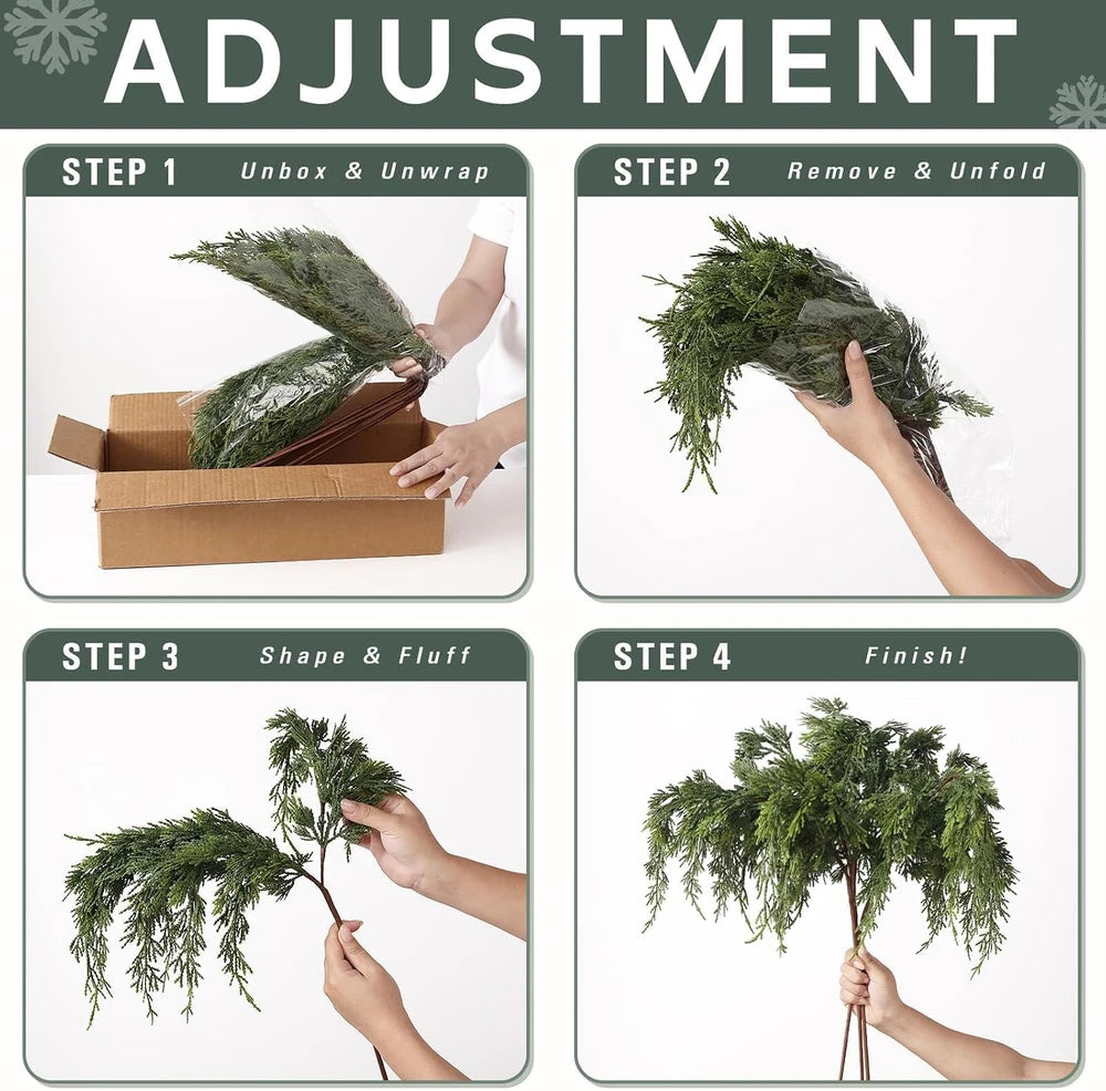 Artificial Lifelike Touch Cedar Branches