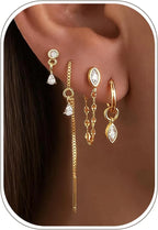 Gold Chain Earring Stack