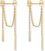 Gold Plated Chain Drop Earrings
