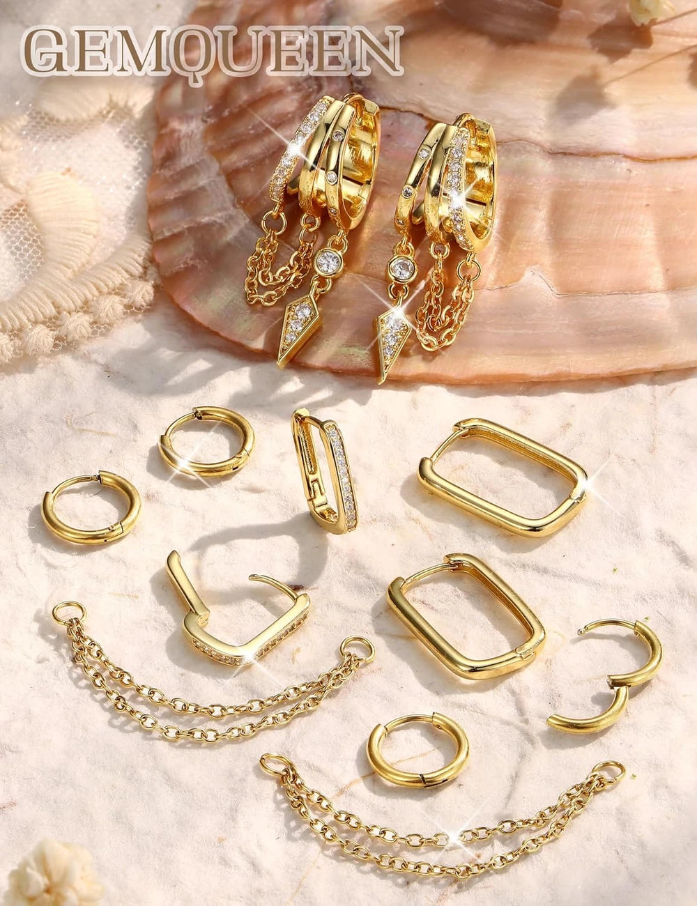 Gold Plated Hoop Earring Set