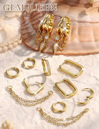Gold Plated Hoop Earring Set