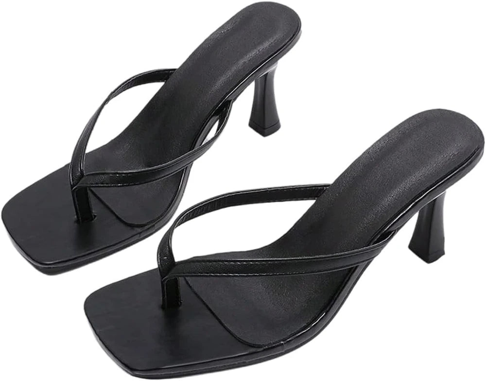 Square Toe Kitten Heel Sandals