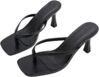 Square Toe Kitten Heel Sandals