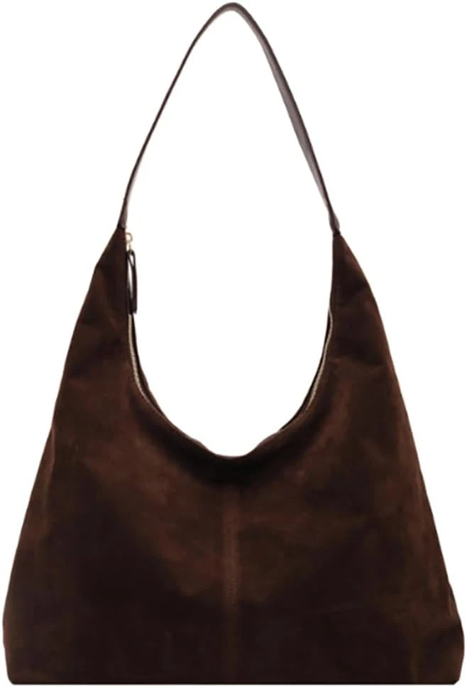 Faux Suede Shoulder Tote