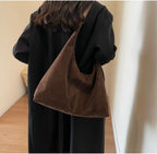 Faux Suede Shoulder Tote