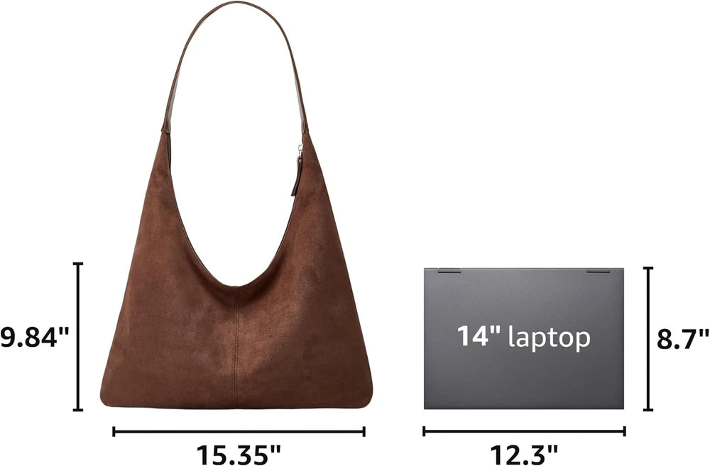 Faux Suede Shoulder Tote