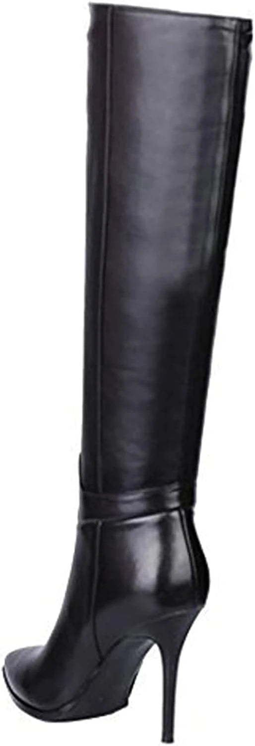 Pointed Toe Stiletto Knee High Boots