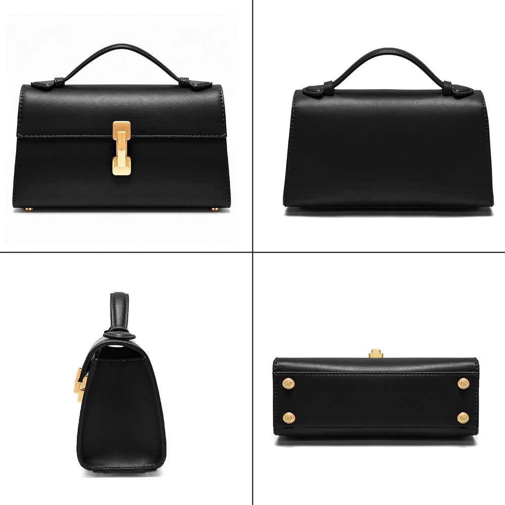 Vegan Leather Top Handle Shoulder Bag