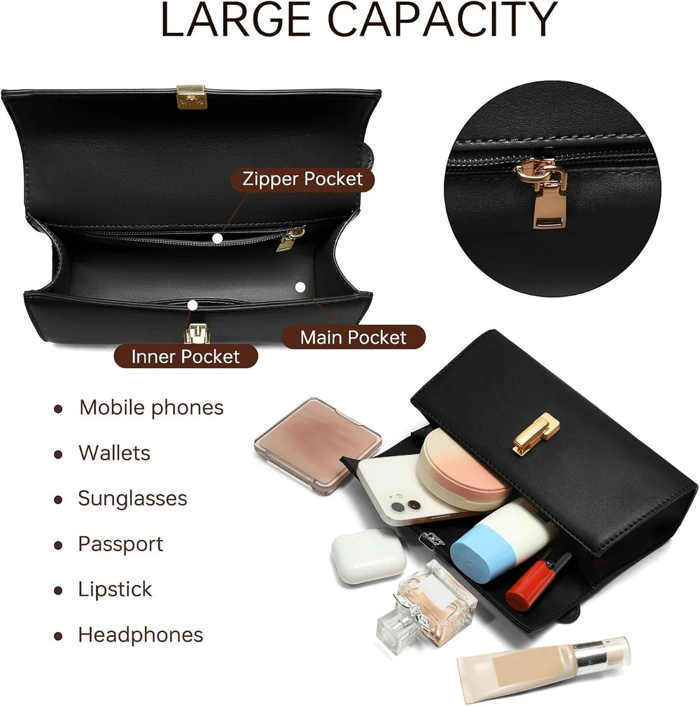 Vegan Leather Top Handle Shoulder Bag