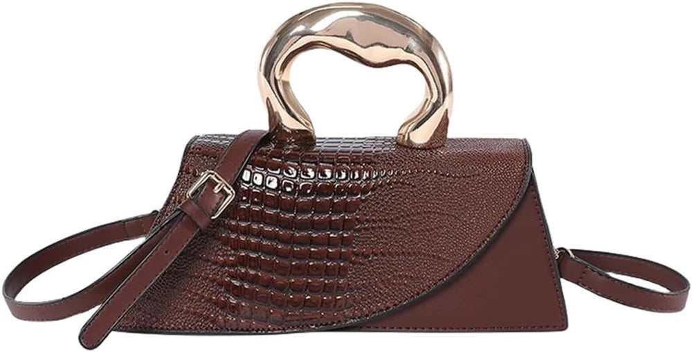 Crocodile Pattern Vegan Leather Evening Clutch