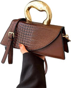 Crocodile Pattern Vegan Leather Evening Clutch