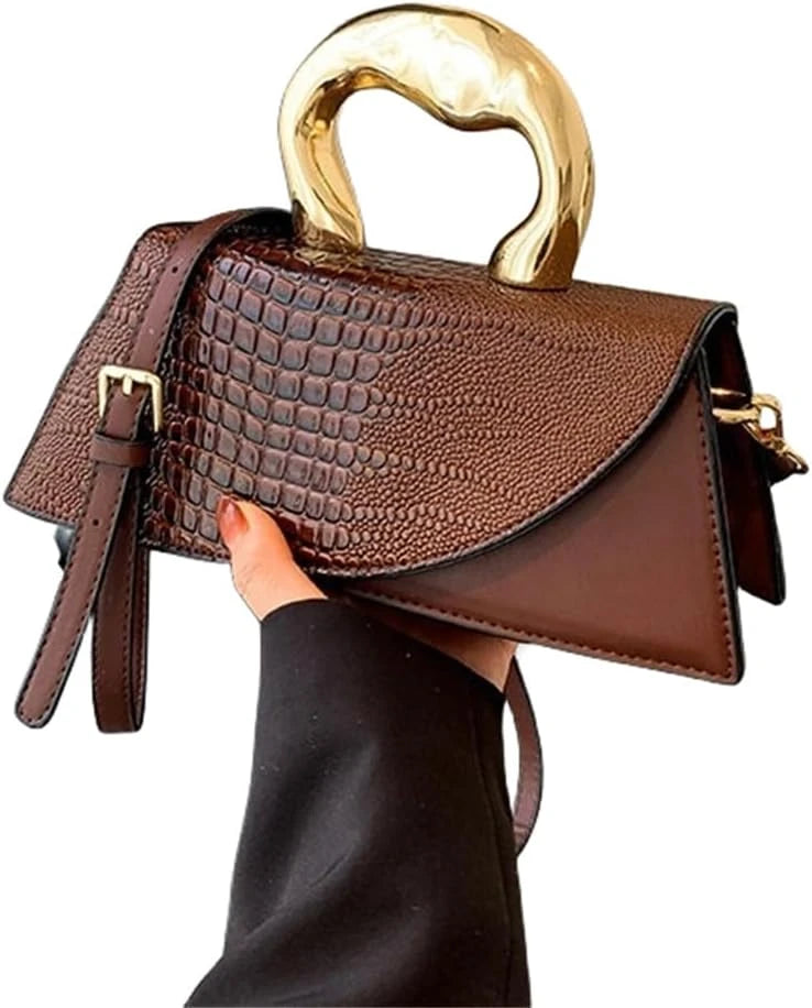 Crocodile Pattern Vegan Leather Evening Clutch