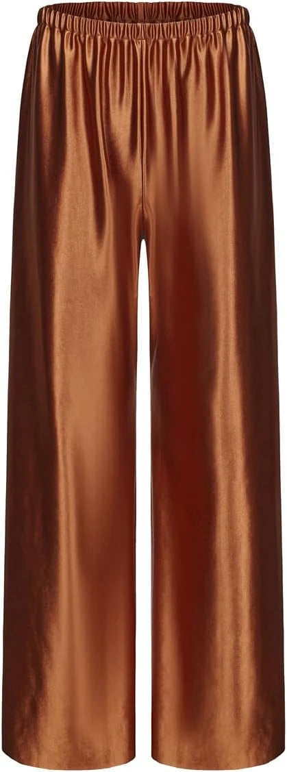 Satin Wide Leg Dress Pants