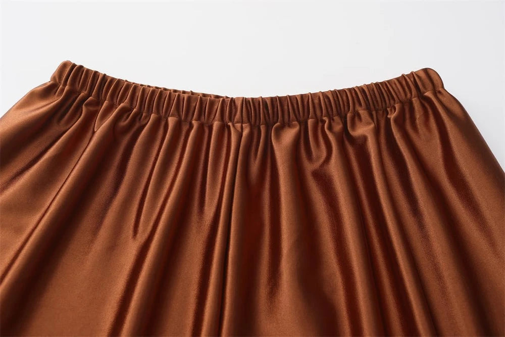 Satin Wide Leg Dress Pants