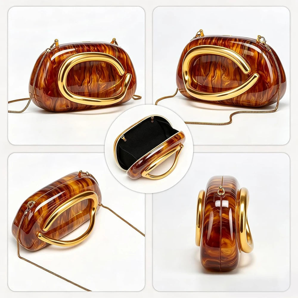 Marble Acrylic Evening Clutch