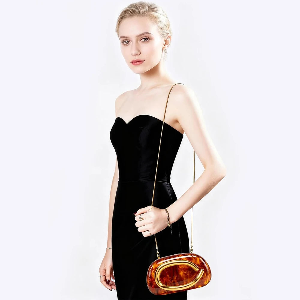 Marble Acrylic Evening Clutch