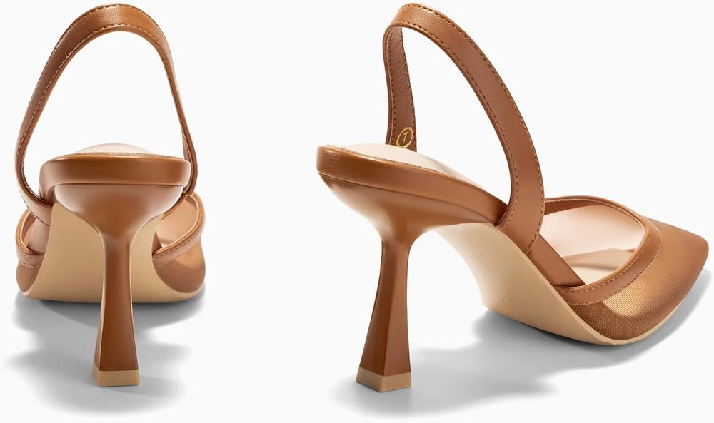 Mesh Kitten Heel Slingback