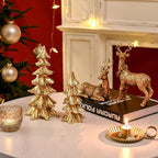 Gold Resin Christmas Tree Figurines