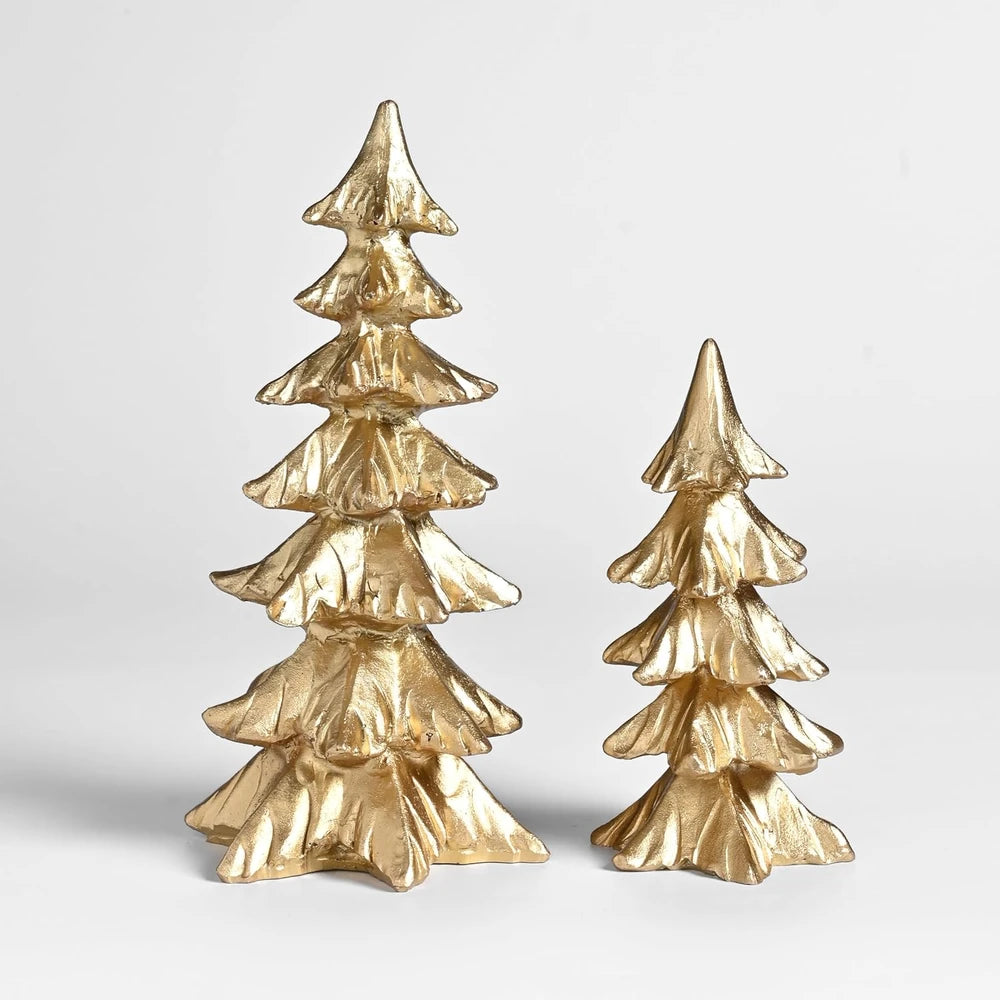 Gold Resin Christmas Tree Figurines