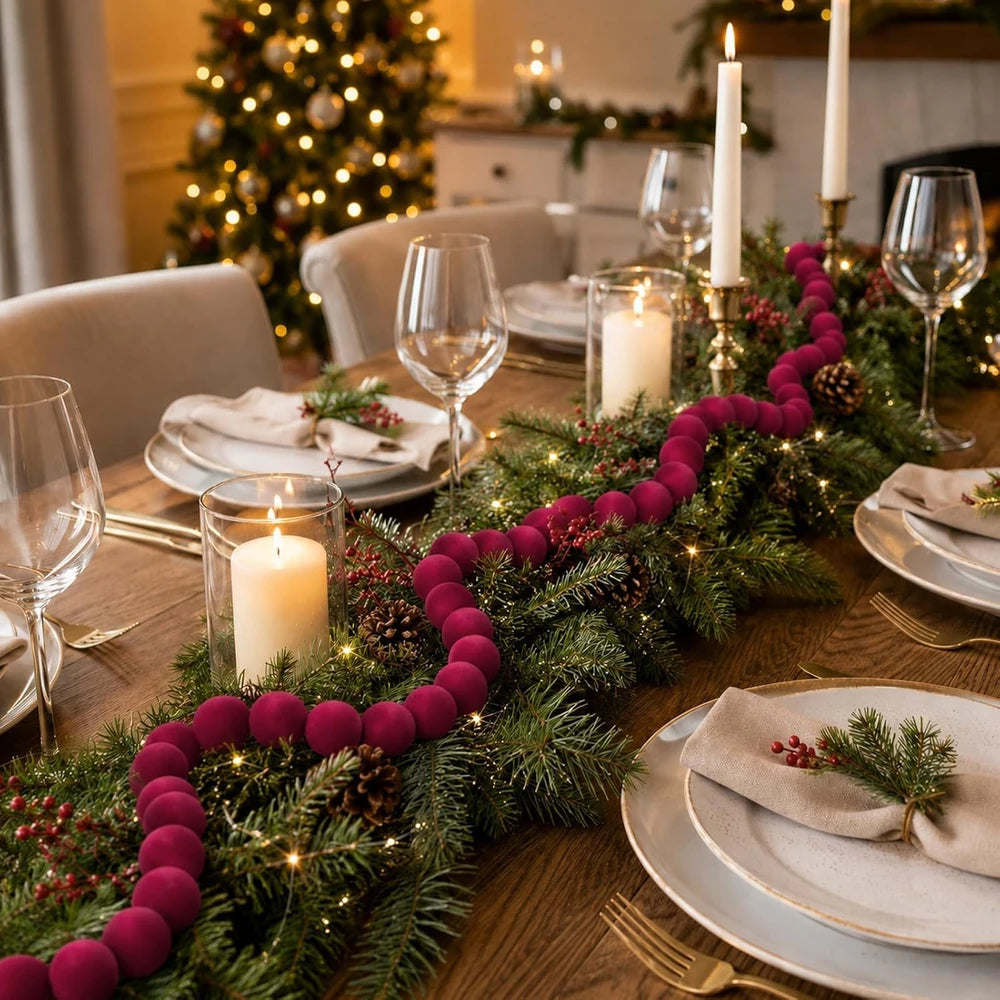 Velvet Christmas Bead Garland