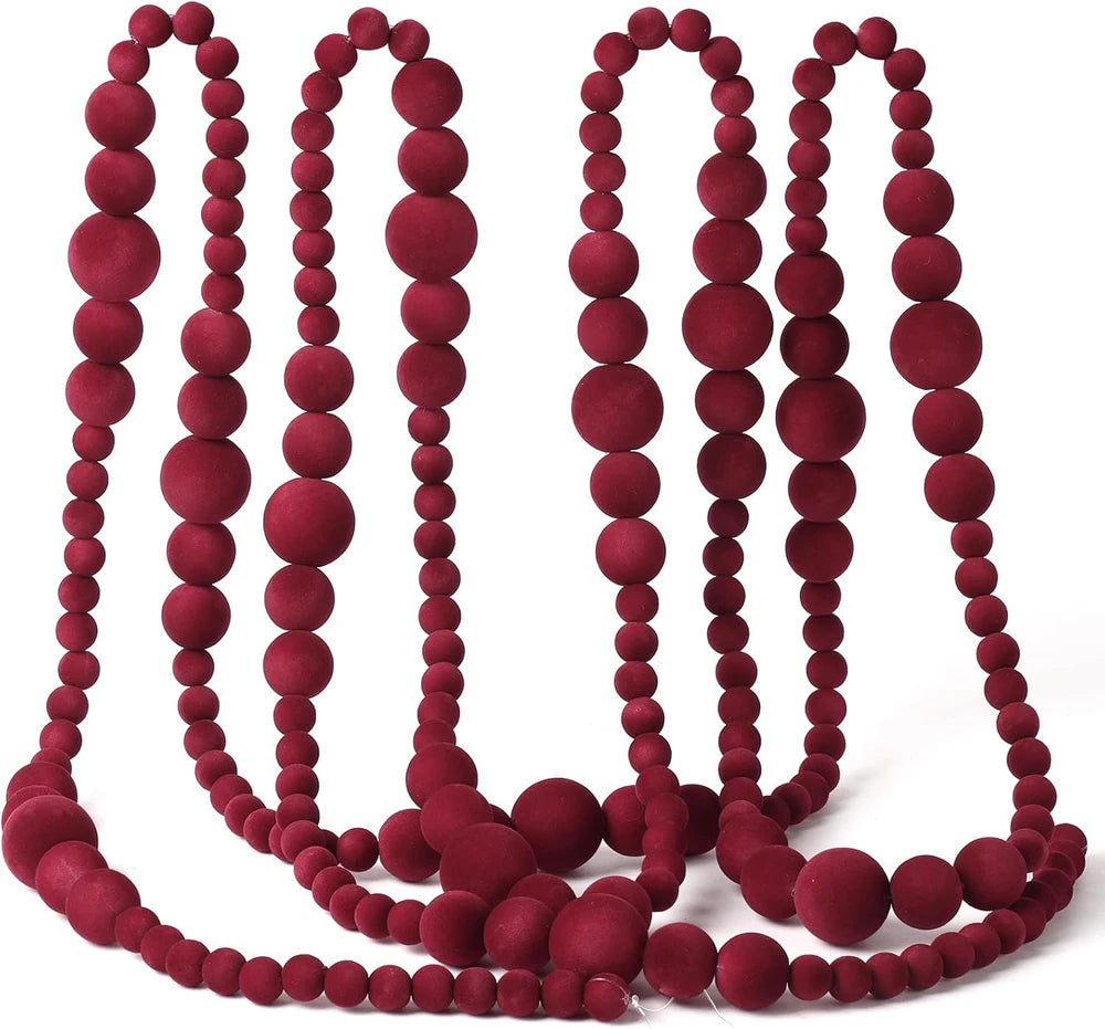 Red Velvet Christmas Bead Garland