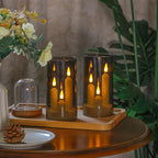 Acrylic Flameless Pillar Candle Set