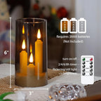 Acrylic Flameless Pillar Candle Set