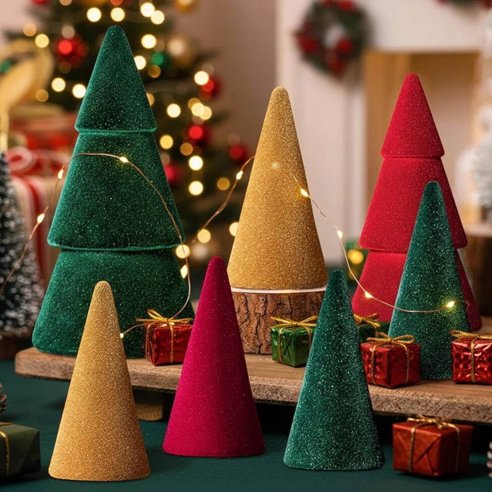 Velvet Cone Christmas Trees