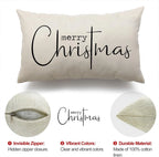 Christmas Linen Throw Pillow Cover