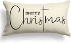 Christmas Linen Throw Pillow Cover