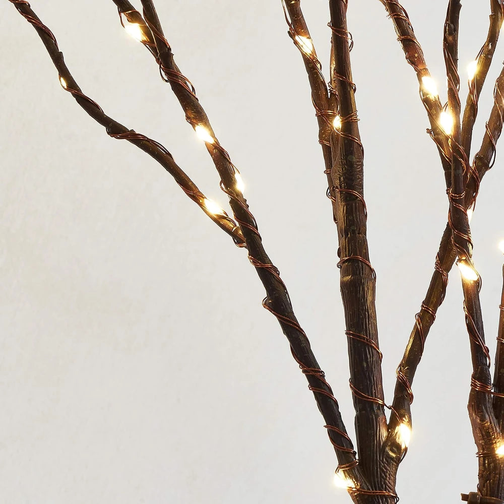 Lighted Brown Willow Branches