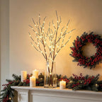Lighted Brown Willow Branches