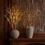 Lighted Brown Willow Branches