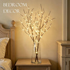 Lighted Brown Willow Branches