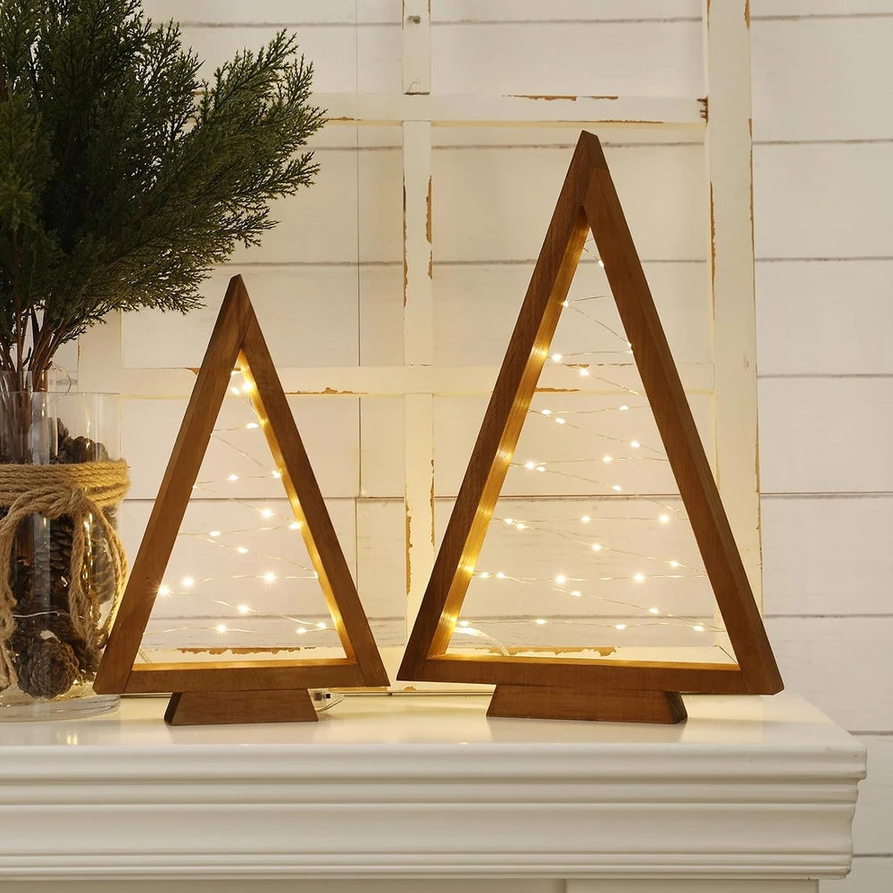 Rustic Light Up Wooden Christmas Tree