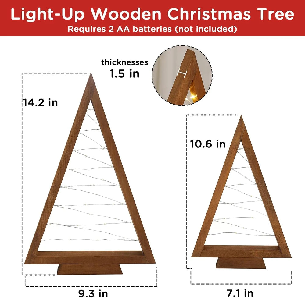 Rustic Light Up Wooden Christmas Tree