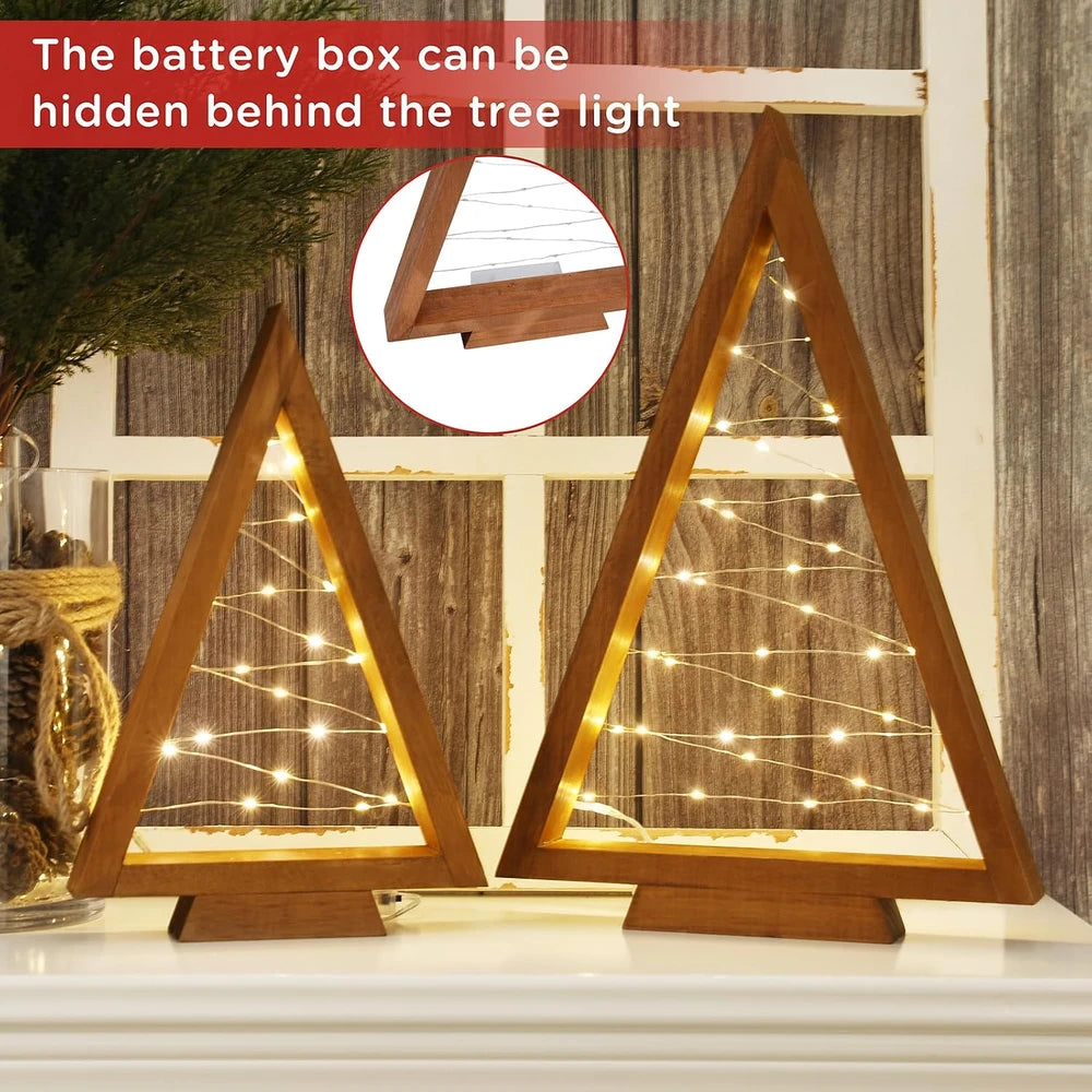 Rustic Light Up Wooden Christmas Tree