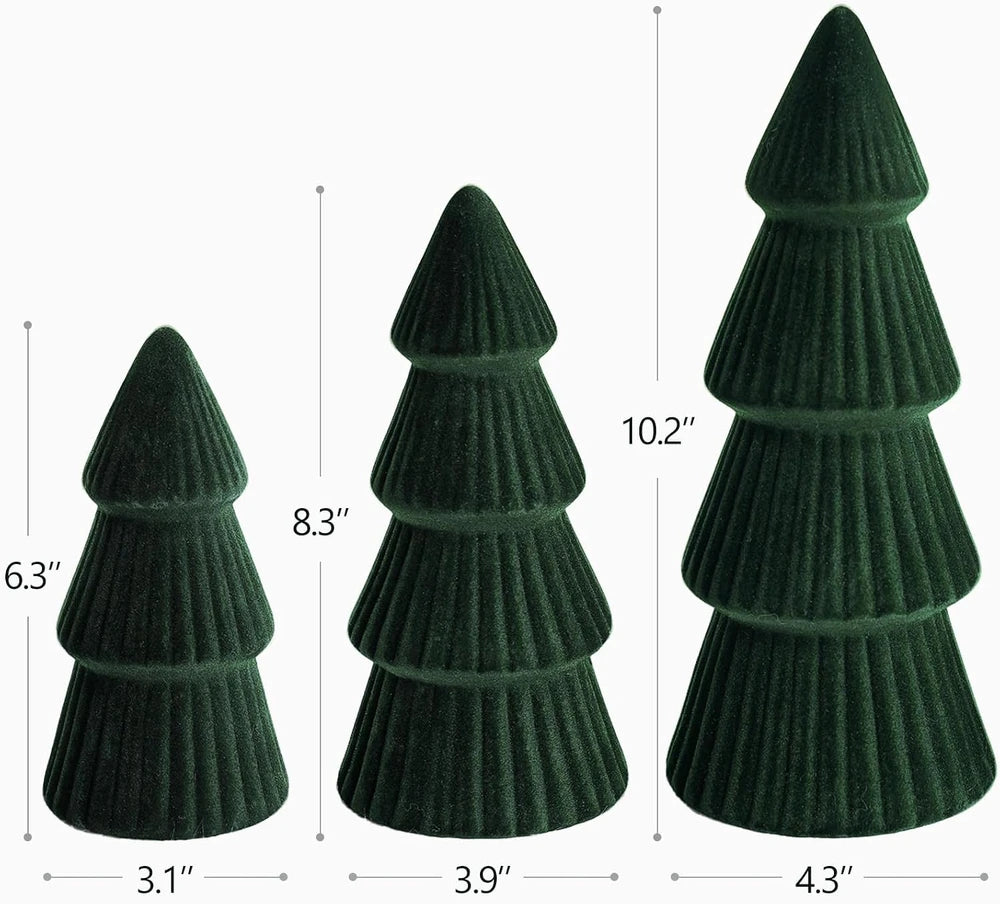 Velvet Ceramic Christmas Tree Set