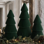 Velvet Ceramic Christmas Tree Set