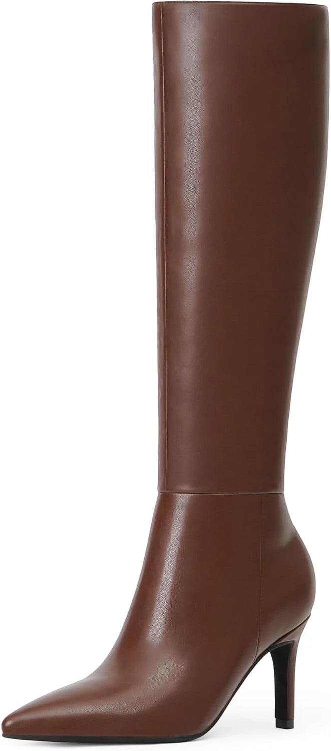 Pointed Toe Stiletto Knee High Boots