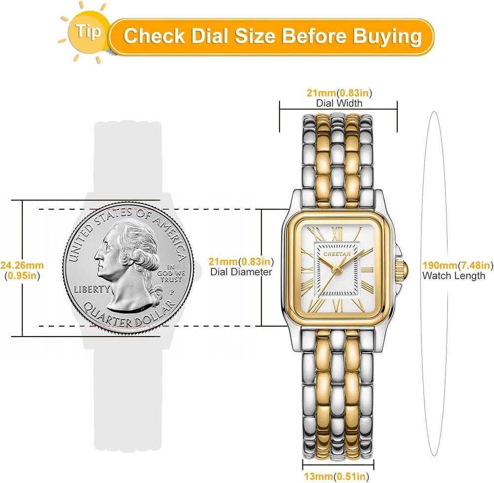 CHEETAH Vintage Rectangular Bracelet Watch